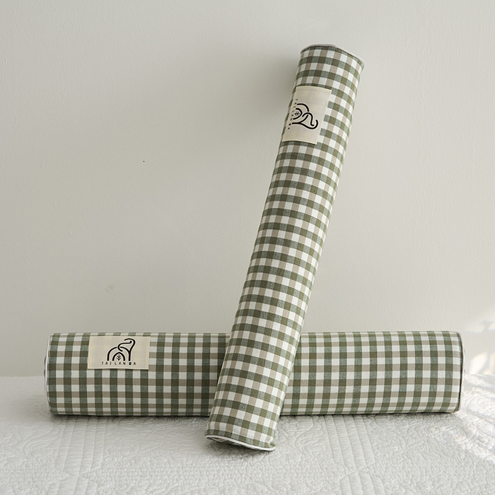 91家纺网 家纺一手货源 找家纺 鼎盛乳胶 2025新款水洗棉圆柱乳胶枕 枕头枕芯 水洗棉乳胶圆柱枕-绿色 60x10cm/只