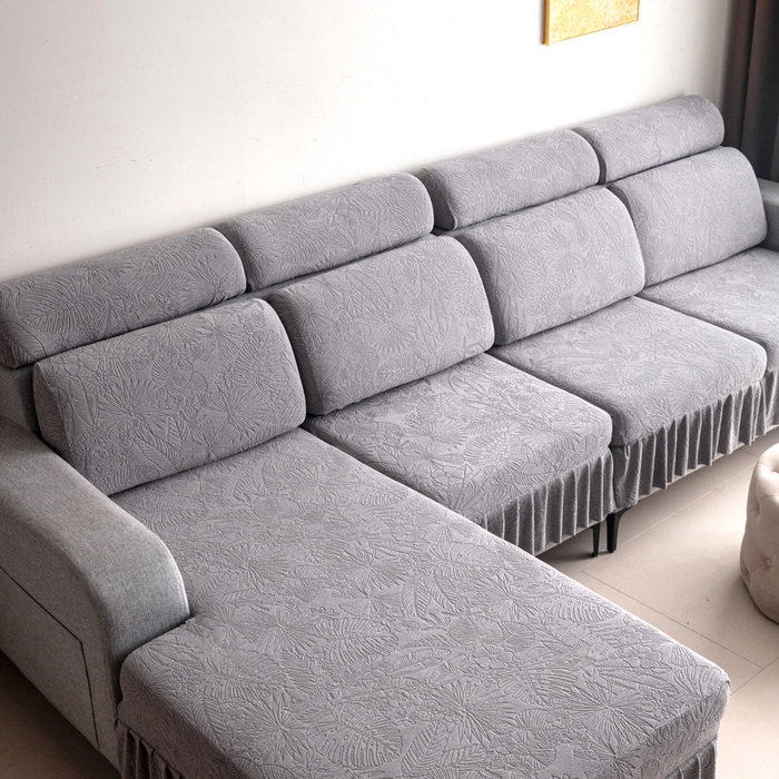 91家纺网 家纺一手货源 找家纺 千彤沙发垫2025新款裙边款-香山雨藤沙发笠 银灰