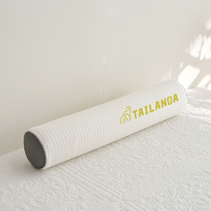 91家纺网 家纺一手货源 找家纺 鼎盛乳胶 2025新款针织圆柱乳胶枕 枕头枕芯 针织乳胶圆柱枕-白色 60x12cm/只