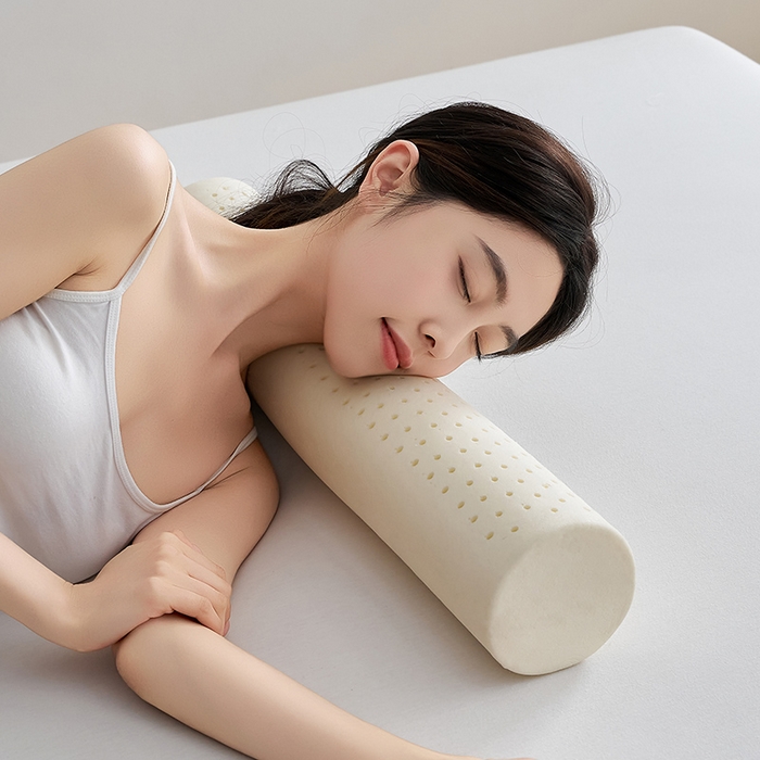 91家纺网 家纺一手货源 找家纺 鼎盛乳胶 2025新款水洗棉圆柱乳胶枕 枕头枕芯 圆柱乳胶内芯图 60x10cm/只