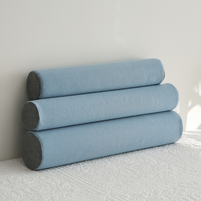 91家纺网 家纺一手货源 找家纺 鼎盛乳胶 2025新款多功能圆柱乳胶枕 枕头枕芯 多功能乳胶圆柱枕-蓝 60x12cm/只