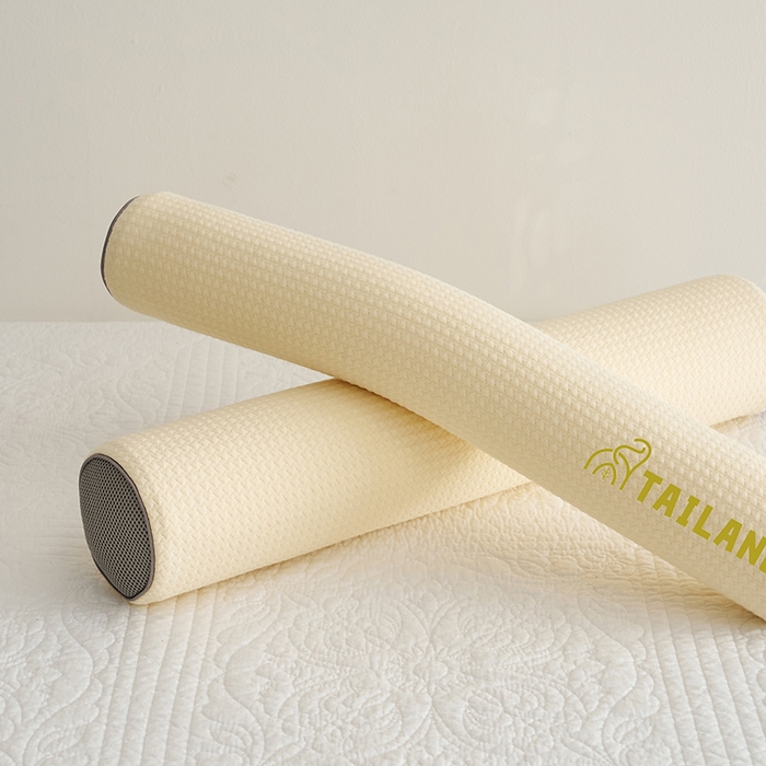 91家纺网 家纺一手货源 找家纺 鼎盛乳胶 2025新款针织圆柱乳胶枕 枕头枕芯 针织乳胶圆柱枕-黄色 60x12cm/只