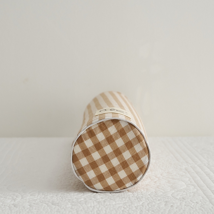 91家纺网 家纺一手货源 找家纺 鼎盛乳胶 2025新款水洗棉圆柱乳胶枕 枕头枕芯 水洗棉乳胶圆柱枕-咖色 60x12cm/只