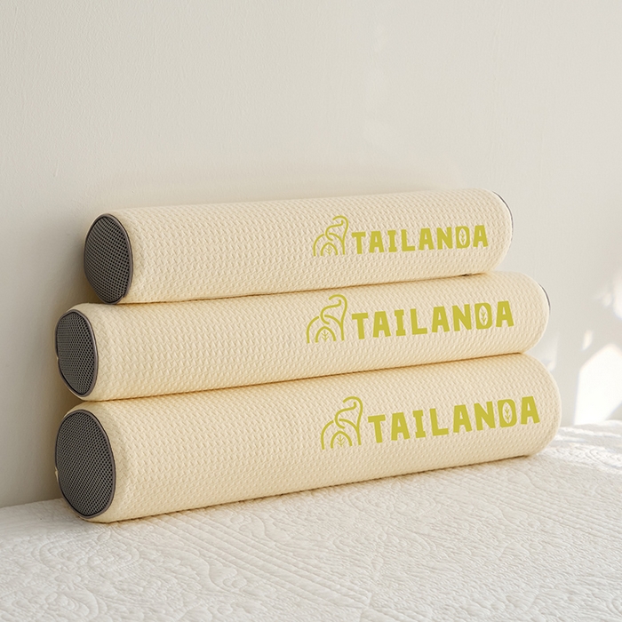 91家纺网 家纺一手货源 找家纺 鼎盛乳胶 2025新款针织圆柱乳胶枕 枕头枕芯 针织乳胶圆柱枕-黄色 60x12cm/只