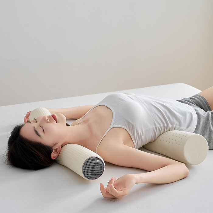 91家纺网 家纺一手货源 找家纺 鼎盛乳胶 2025新款针织圆柱乳胶枕 枕头枕芯 针织乳胶圆柱枕-黄色 60x12cm/只