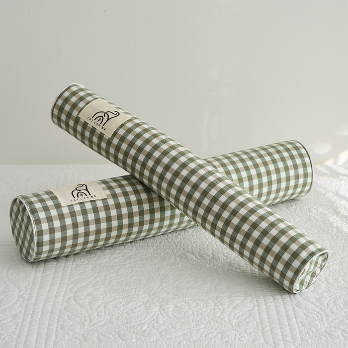 鼎盛乳胶 2025新款水洗棉圆柱乳胶枕 枕头枕芯 水洗棉乳胶圆柱枕-绿色 60x12cm/只