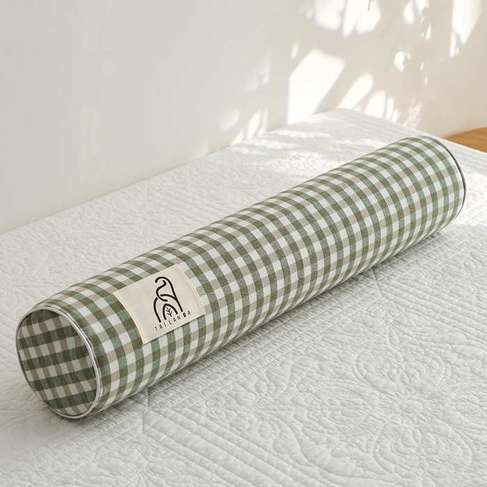 91家纺网 家纺一手货源 找家纺 鼎盛乳胶 2025新款水洗棉圆柱乳胶枕 枕头枕芯 水洗棉乳胶圆柱枕-绿色 60x12cm/只