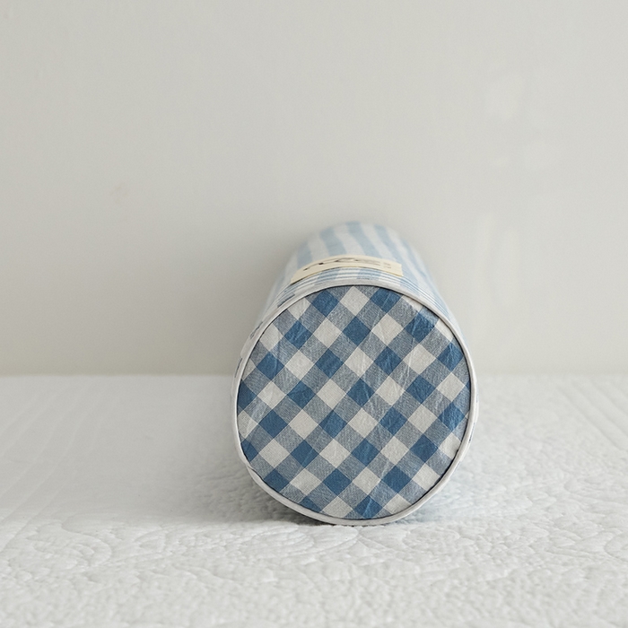 91家纺网 家纺一手货源 找家纺 鼎盛乳胶 2025新款水洗棉圆柱乳胶枕 枕头枕芯 水洗棉乳胶圆柱枕-浅蓝 60x12cm/只