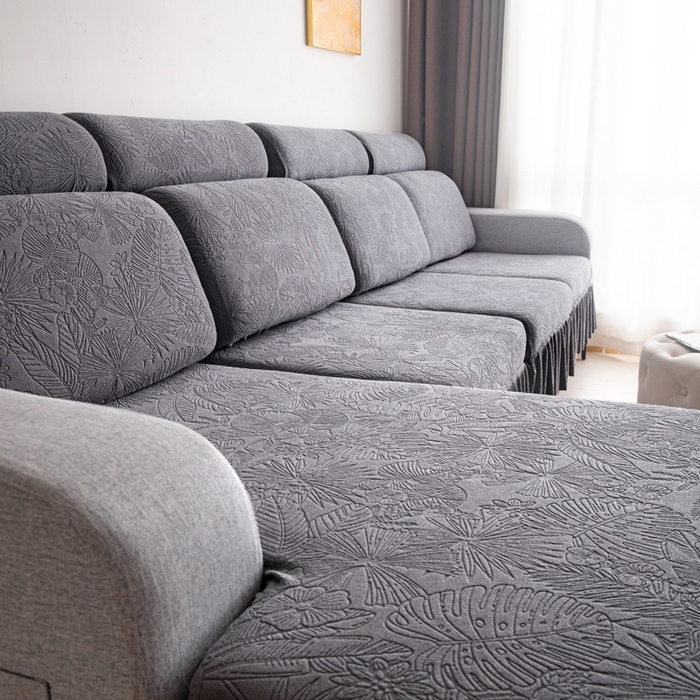 91家纺网 家纺一手货源 找家纺 千彤沙发垫2025新款裙边款-香山雨藤沙发笠 深灰