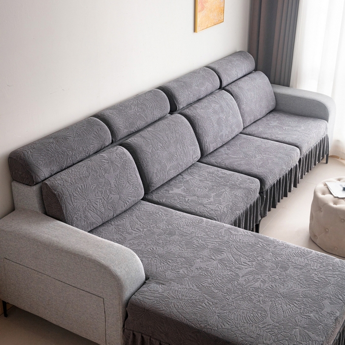 91家纺网 家纺一手货源 找家纺 千彤沙发垫2025新款裙边款-香山雨藤沙发笠 深灰