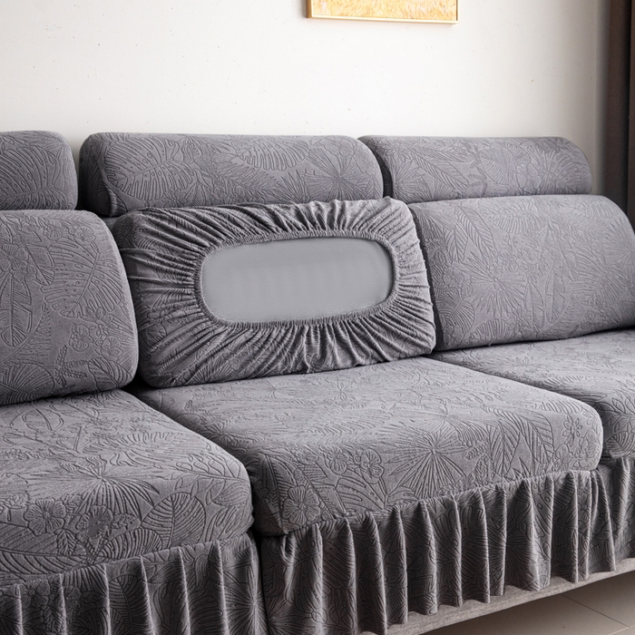 91家纺网 家纺一手货源 找家纺 千彤沙发垫2025新款裙边款-香山雨藤沙发笠 深灰