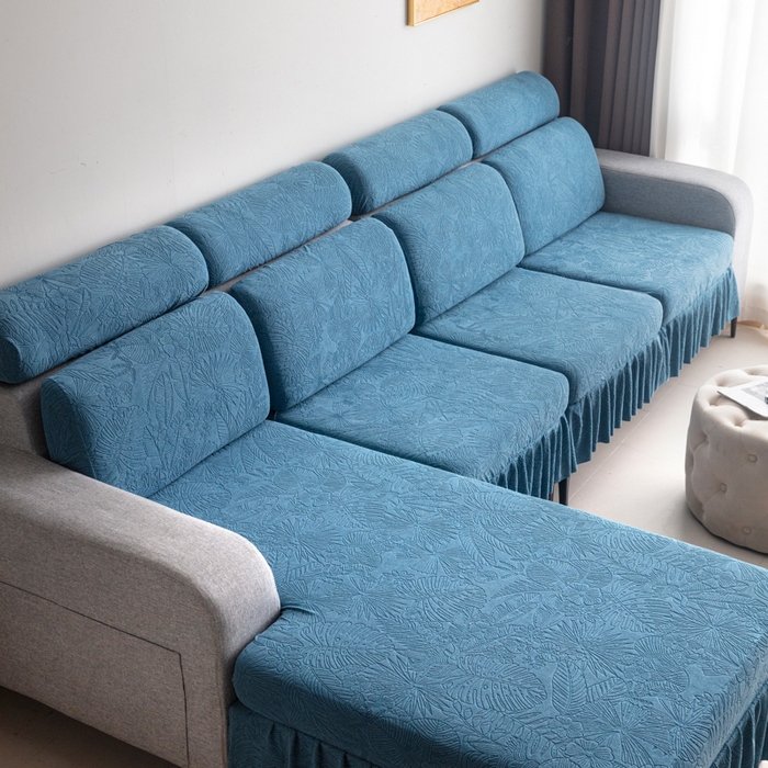 千彤沙发垫2025新款裙边款-香山雨藤沙发笠 水蓝