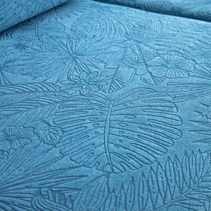 91家纺网 家纺一手货源 找家纺 千彤沙发垫2025新款裙边款-香山雨藤沙发笠 水蓝