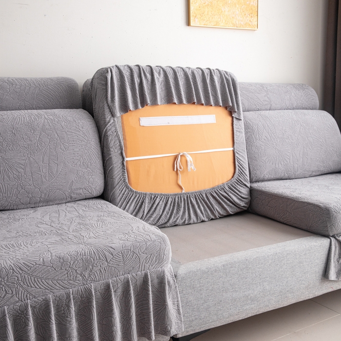 91家纺网 家纺一手货源 找家纺 千彤沙发垫2025新款裙边款-香山雨藤沙发笠 银灰