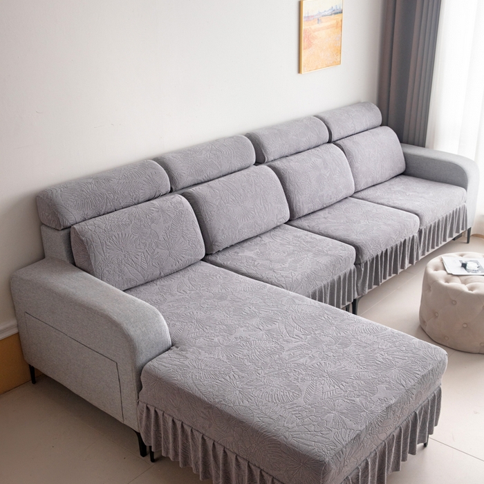 千彤沙发垫2025新款裙边款-香山雨藤沙发笠 银灰