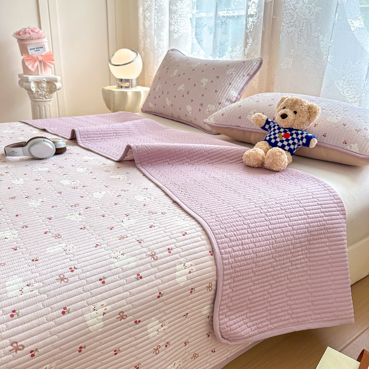 91家纺网 家纺一手货源 找家纺 （总）恒尚居 2025新款莫代尔天丝夏季床盖印花夹棉床单三件套床褥垫-系列一