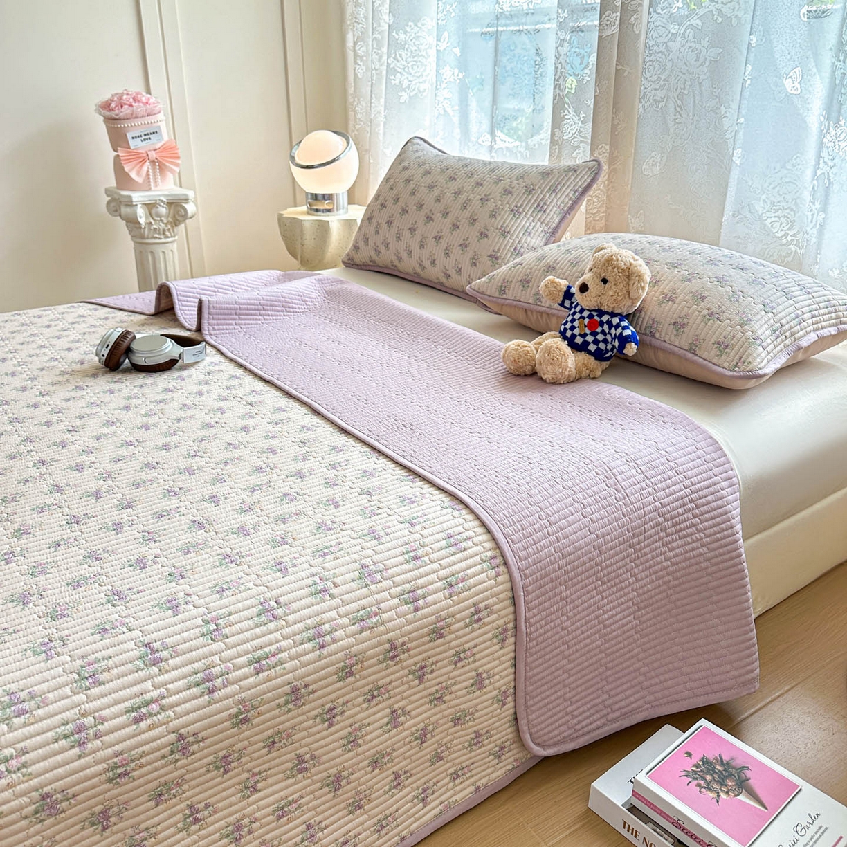 91家纺网 家纺一手货源 找家纺 （总）恒尚居 2025新款莫代尔天丝夏季床盖印花夹棉床单三件套床褥垫-系列一