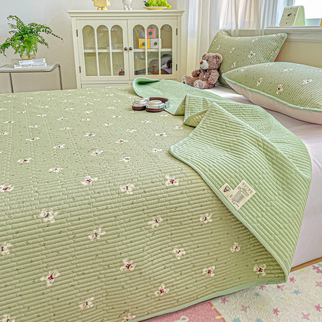 91家纺网 家纺一手货源 找家纺 （总）恒尚居 2025新款莫代尔天丝夏季床盖印花夹棉床单三件套床褥垫-系列一