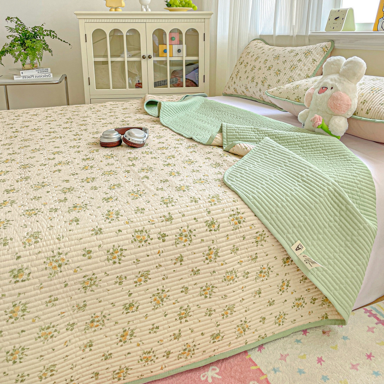 91家纺网 家纺一手货源 找家纺 （总）恒尚居 2025新款莫代尔天丝夏季床盖印花夹棉床单三件套床褥垫-系列一