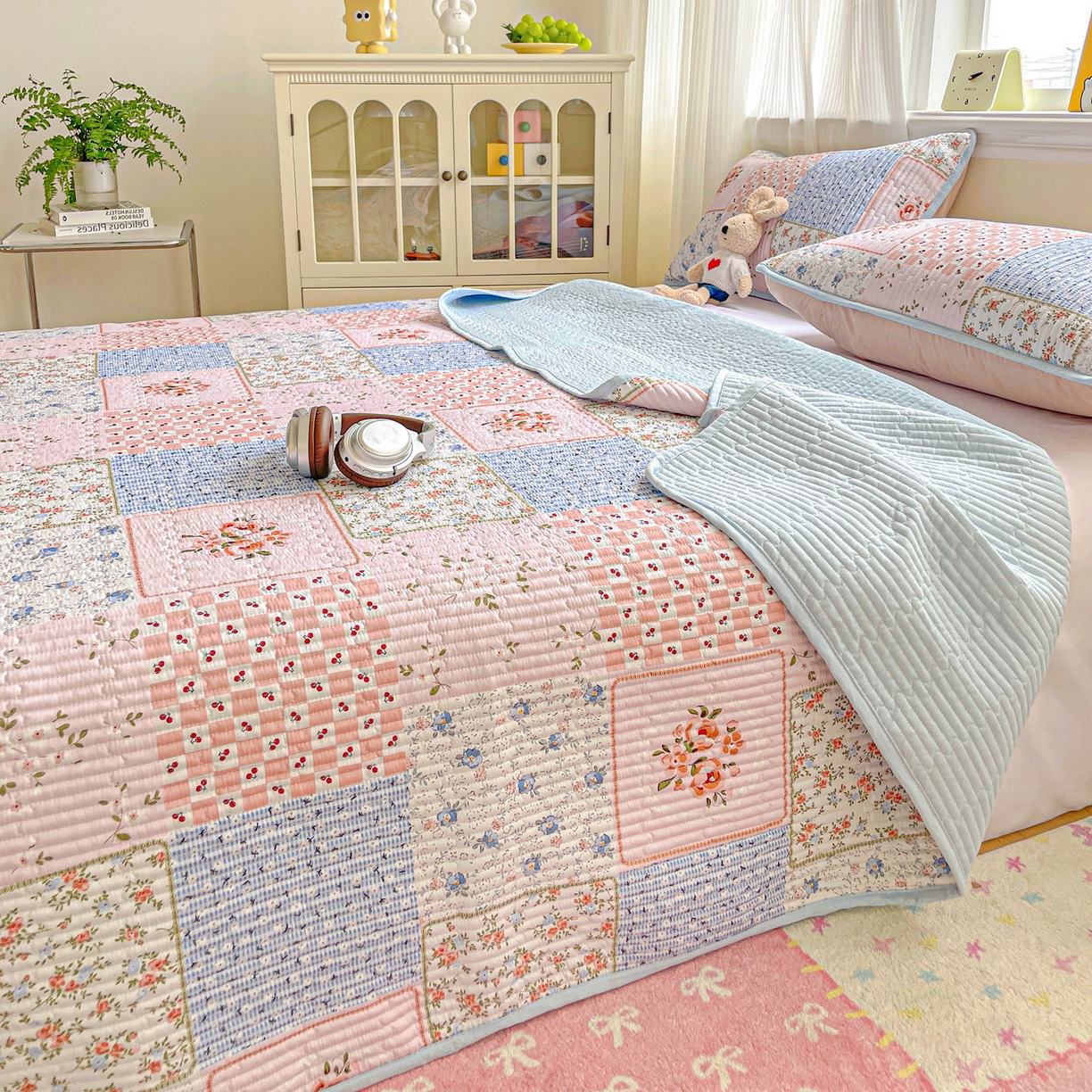 91家纺网 家纺一手货源 找家纺 （总）恒尚居 2025新款莫代尔天丝夏季床盖印花夹棉床单三件套床褥垫-系列一