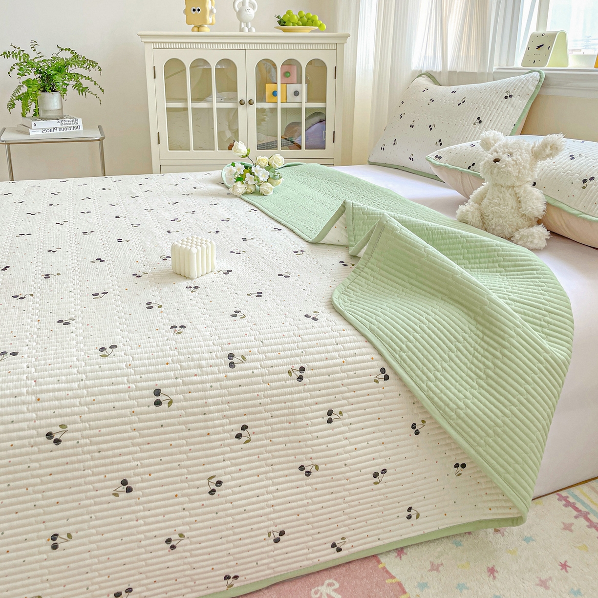 91家纺网 家纺一手货源 找家纺 （总）恒尚居 2025新款莫代尔天丝夏季床盖印花夹棉床单三件套床褥垫-系列一