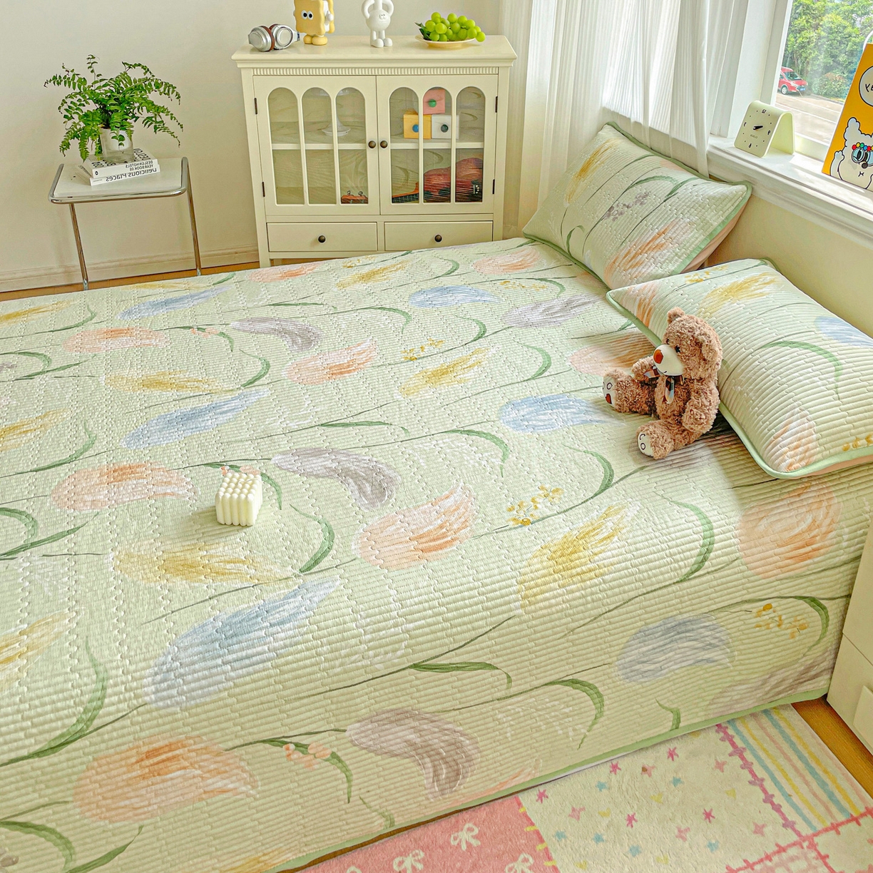 91家纺网 家纺一手货源 找家纺 （总）恒尚居 2025新款莫代尔天丝夏季床盖印花夹棉床单三件套床褥垫-系列二