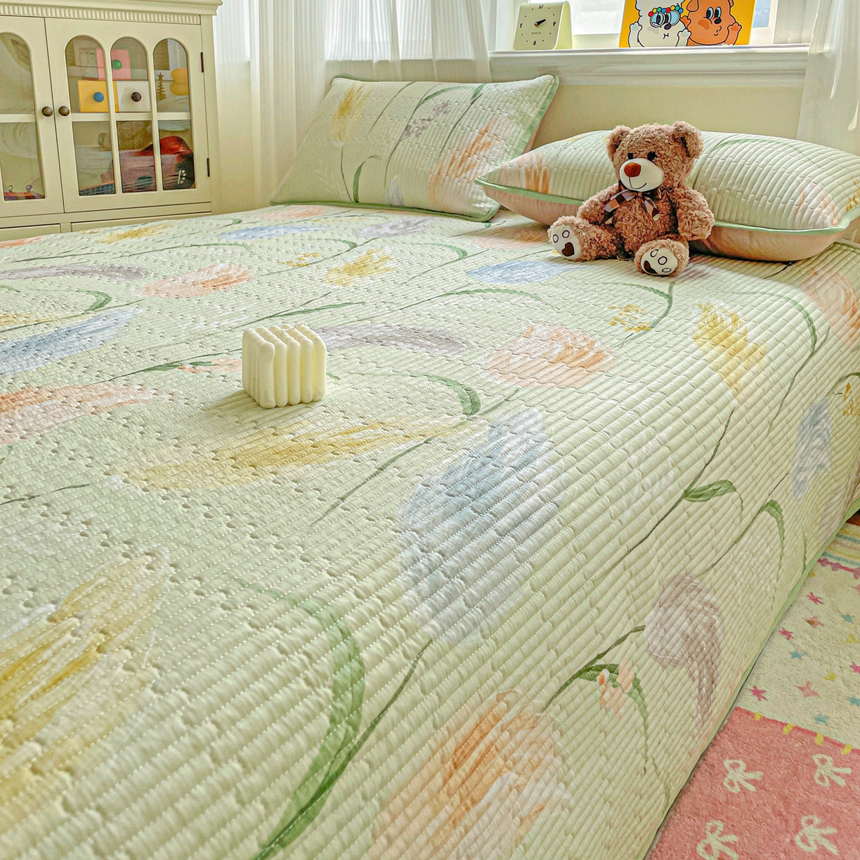 91家纺网 家纺一手货源 找家纺 （总）恒尚居 2025新款莫代尔天丝夏季床盖印花夹棉床单三件套床褥垫-系列二