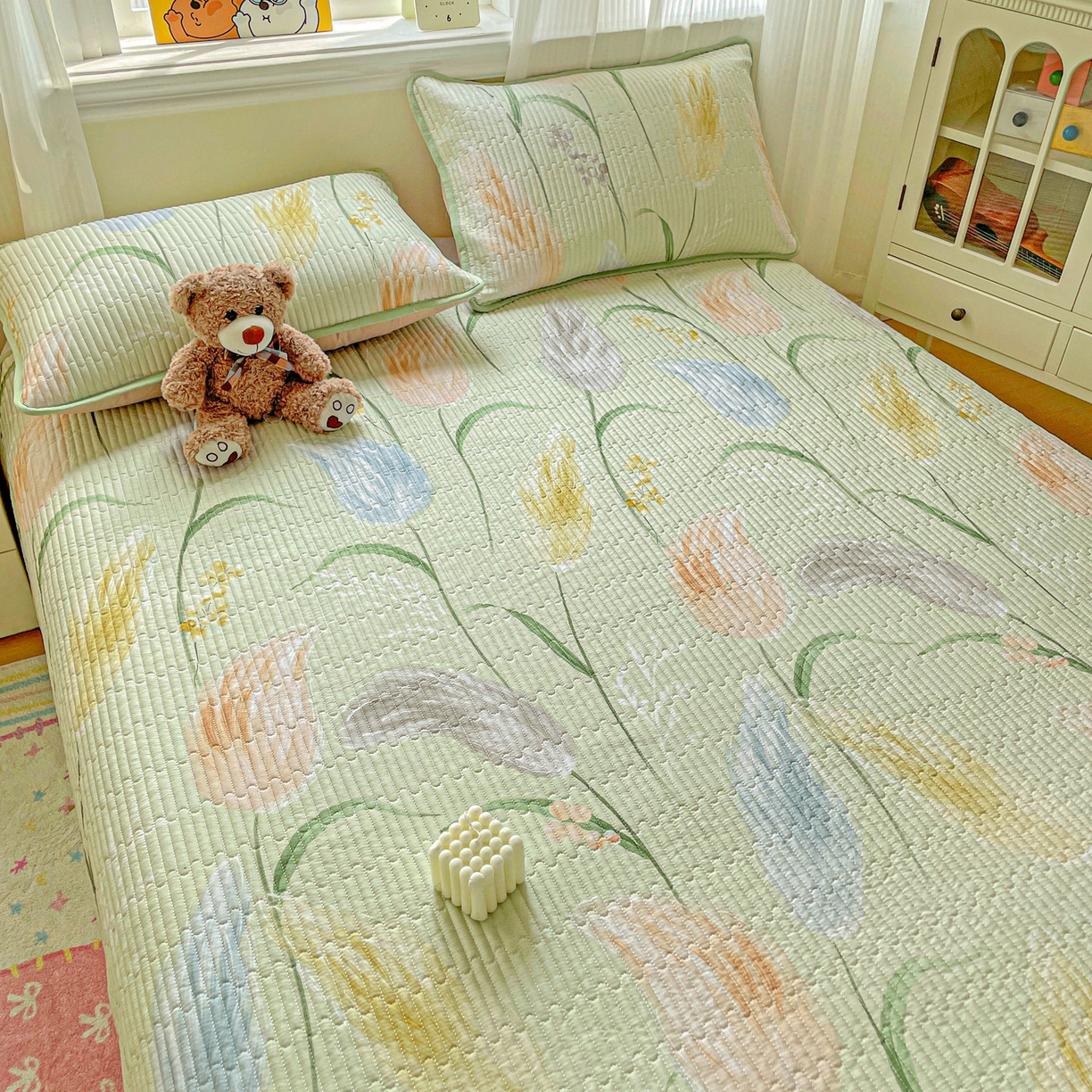 91家纺网 家纺一手货源 找家纺 （总）恒尚居 2025新款莫代尔天丝夏季床盖印花夹棉床单三件套床褥垫-系列二