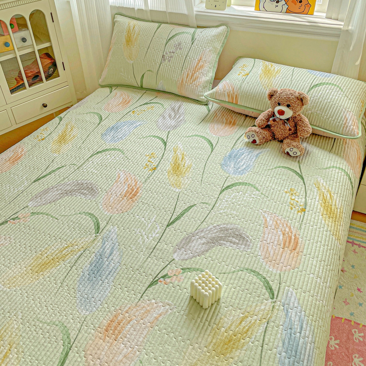 91家纺网 家纺一手货源 找家纺 （总）恒尚居 2025新款莫代尔天丝夏季床盖印花夹棉床单三件套床褥垫-系列二