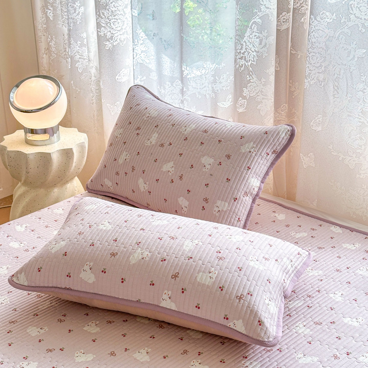 91家纺网 家纺一手货源 找家纺 恒尚居 2025新款莫代尔天丝夏季床盖印花夹棉床单三件套床褥垫-系列一 莫代尔-吉祥玉兔