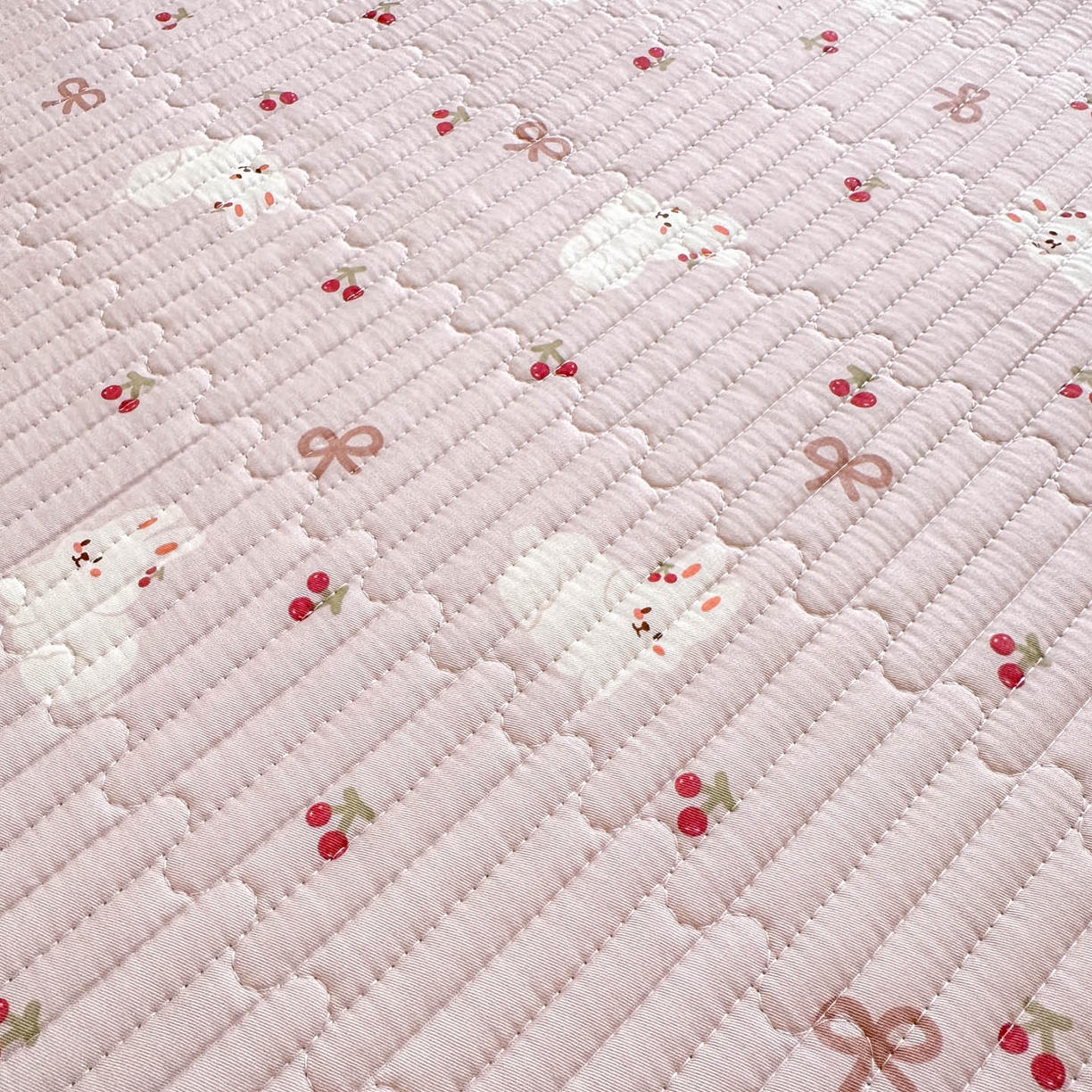 91家纺网 家纺一手货源 找家纺 恒尚居 2025新款莫代尔天丝夏季床盖印花夹棉床单三件套床褥垫-系列一 莫代尔-吉祥玉兔