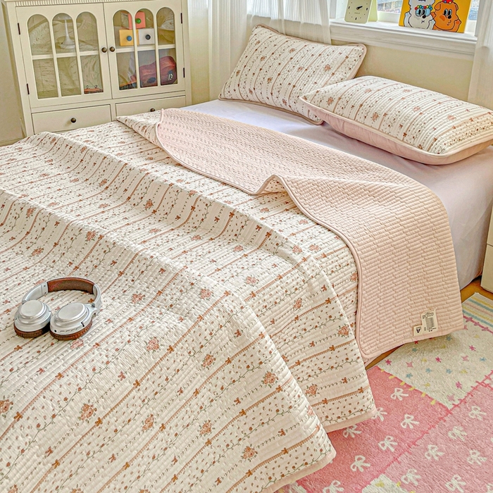 91家纺网 家纺一手货源 找家纺 恒尚居 2025新款莫代尔天丝夏季床盖印花夹棉床单三件套床褥垫-系列二 莫代尔-金色阳光