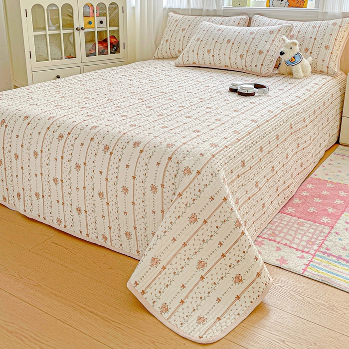 91家纺网 家纺一手货源 找家纺 恒尚居 2025新款莫代尔天丝夏季床盖印花夹棉床单三件套床褥垫-系列二 莫代尔-金色阳光