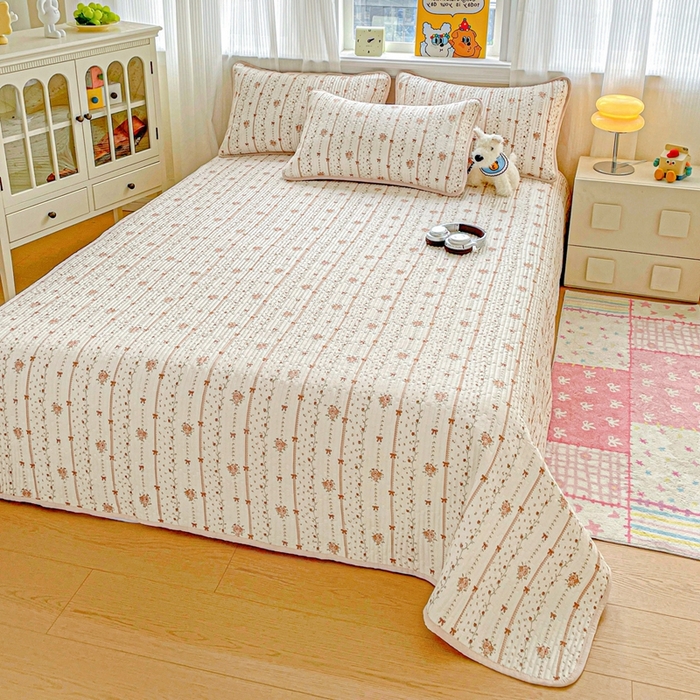 91家纺网 家纺一手货源 找家纺 恒尚居 2025新款莫代尔天丝夏季床盖印花夹棉床单三件套床褥垫-系列二 莫代尔-金色阳光