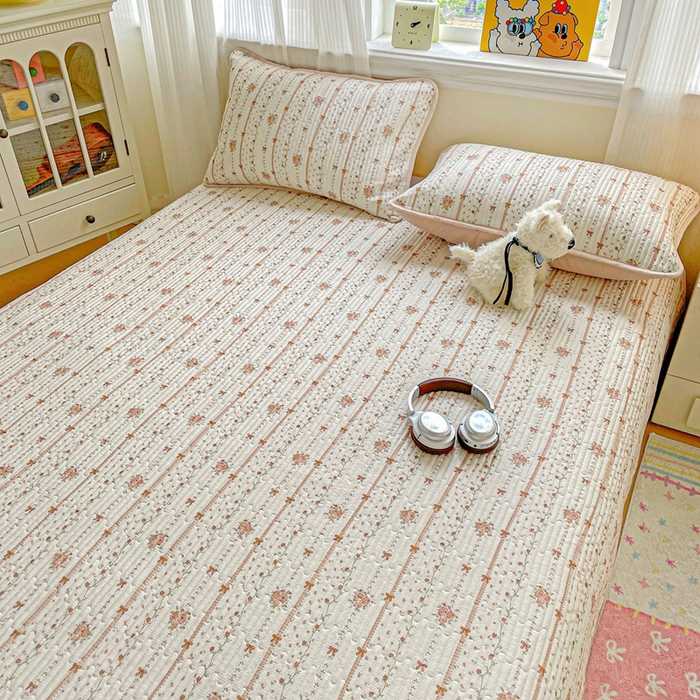 91家纺网 家纺一手货源 找家纺 恒尚居 2025新款莫代尔天丝夏季床盖印花夹棉床单三件套床褥垫-系列二 莫代尔-金色阳光