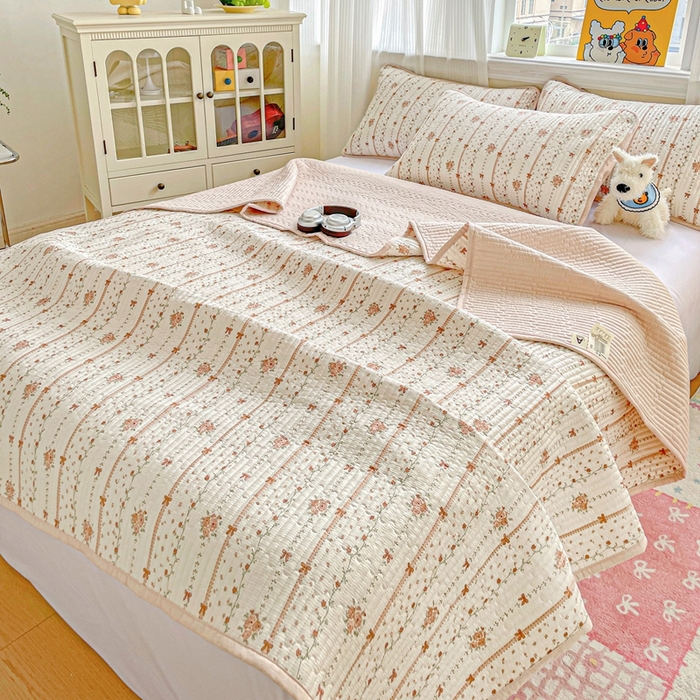 91家纺网 家纺一手货源 找家纺 恒尚居 2025新款莫代尔天丝夏季床盖印花夹棉床单三件套床褥垫-系列二 莫代尔-金色阳光