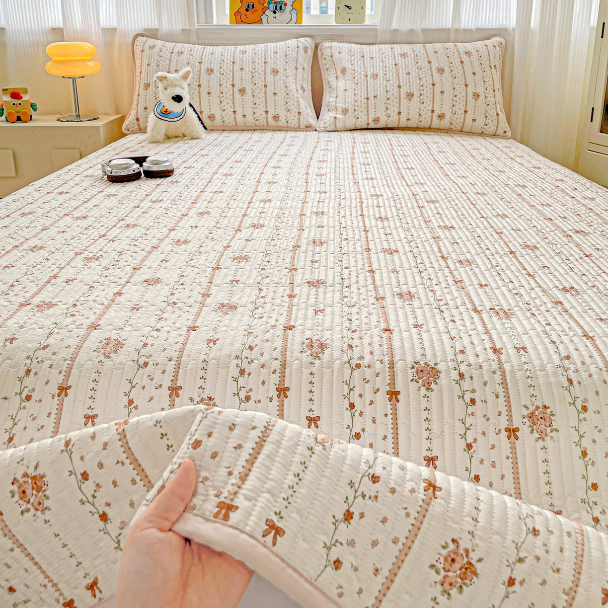 91家纺网 家纺一手货源 找家纺 恒尚居 2025新款莫代尔天丝夏季床盖印花夹棉床单三件套床褥垫-系列二 莫代尔-金色阳光