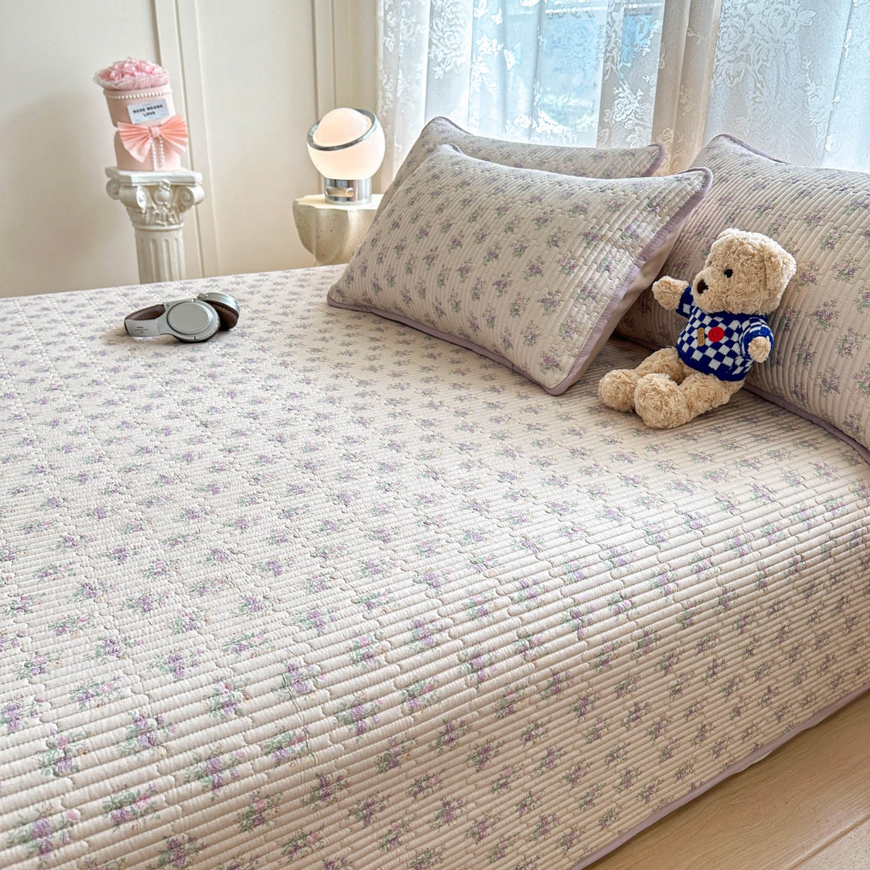 91家纺网 家纺一手货源 找家纺 恒尚居 2025新款莫代尔天丝夏季床盖印花夹棉床单三件套床褥垫-系列一 莫代尔-迷人花香