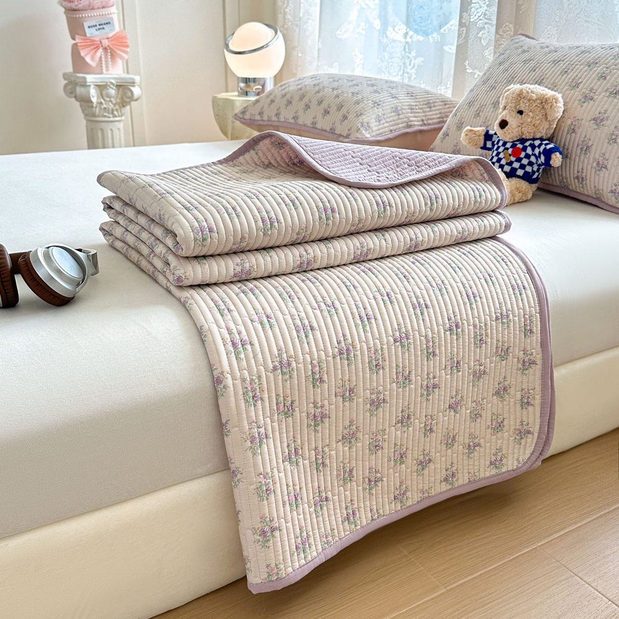 91家纺网 家纺一手货源 找家纺 恒尚居 2025新款莫代尔天丝夏季床盖印花夹棉床单三件套床褥垫-系列一 莫代尔-迷人花香