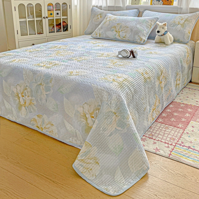 91家纺网 家纺一手货源 找家纺 恒尚居 2025新款莫代尔天丝夏季床盖印花夹棉床单三件套床褥垫-系列二 莫代尔-清凉一夏