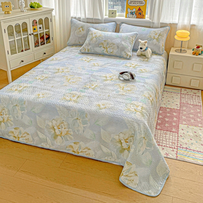 91家纺网 家纺一手货源 找家纺 恒尚居 2025新款莫代尔天丝夏季床盖印花夹棉床单三件套床褥垫-系列二 莫代尔-清凉一夏