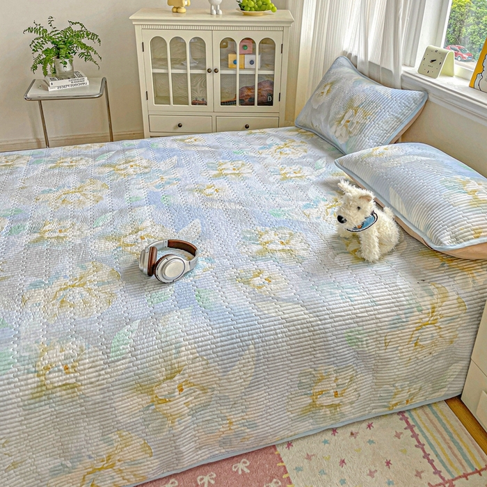 91家纺网 家纺一手货源 找家纺 恒尚居 2025新款莫代尔天丝夏季床盖印花夹棉床单三件套床褥垫-系列二 莫代尔-清凉一夏