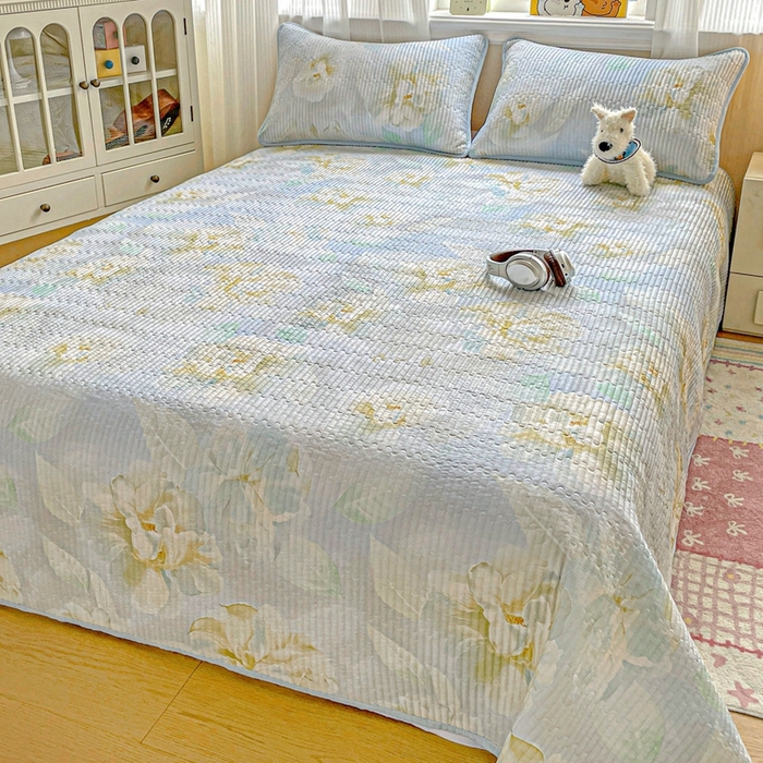 91家纺网 家纺一手货源 找家纺 恒尚居 2025新款莫代尔天丝夏季床盖印花夹棉床单三件套床褥垫-系列二 莫代尔-清凉一夏