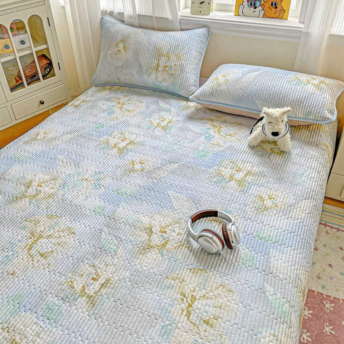 91家纺网 家纺一手货源 找家纺 恒尚居 2025新款莫代尔天丝夏季床盖印花夹棉床单三件套床褥垫-系列二 莫代尔-清凉一夏