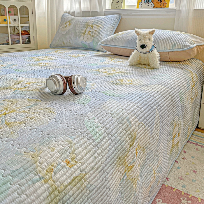 91家纺网 家纺一手货源 找家纺 恒尚居 2025新款莫代尔天丝夏季床盖印花夹棉床单三件套床褥垫-系列二 莫代尔-清凉一夏