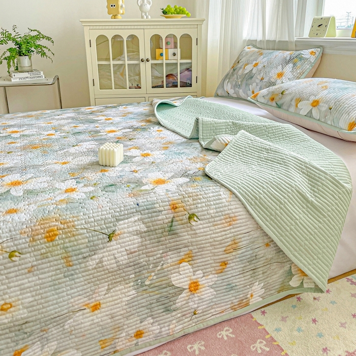 91家纺网 家纺一手货源 找家纺 恒尚居 2025新款莫代尔天丝夏季床盖印花夹棉床单三件套床褥垫-系列二 莫代尔-柔情蜜意