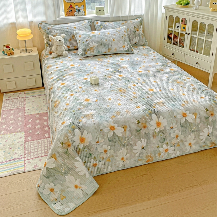 91家纺网 家纺一手货源 找家纺 恒尚居 2025新款莫代尔天丝夏季床盖印花夹棉床单三件套床褥垫-系列二 莫代尔-柔情蜜意