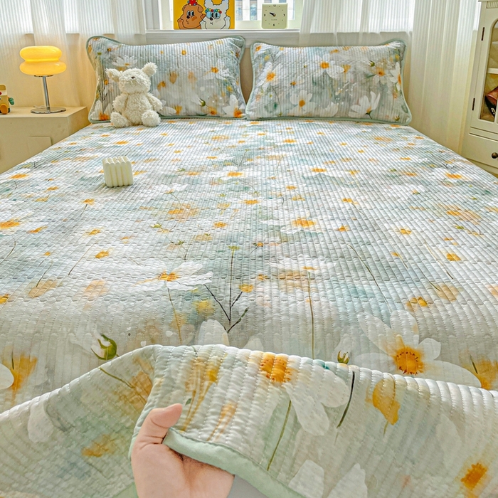 91家纺网 家纺一手货源 找家纺 恒尚居 2025新款莫代尔天丝夏季床盖印花夹棉床单三件套床褥垫-系列二 莫代尔-柔情蜜意