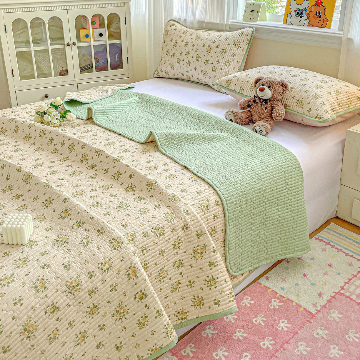 91家纺网 家纺一手货源 找家纺 恒尚居 2025新款莫代尔天丝夏季床盖印花夹棉床单三件套床褥垫-系列一 莫代尔-莫奈油画