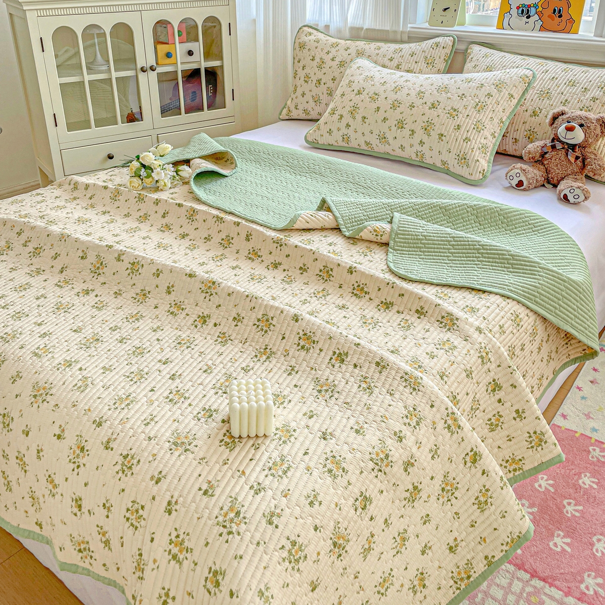 91家纺网 家纺一手货源 找家纺 恒尚居 2025新款莫代尔天丝夏季床盖印花夹棉床单三件套床褥垫-系列一 莫代尔-莫奈油画